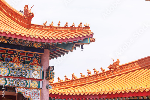Chinese temple roof for background