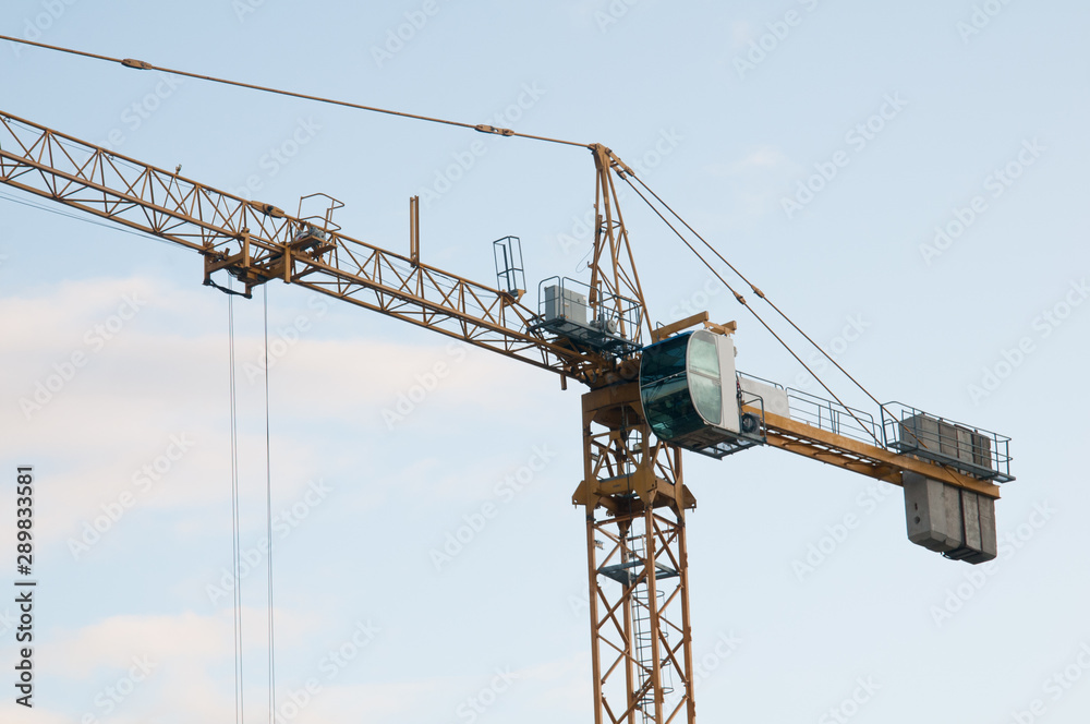 yellow construction crane