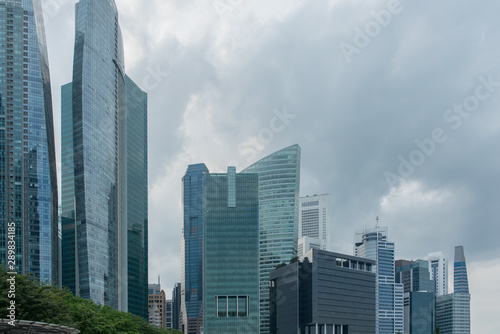 Modern skyscrapers low angle view cityscape urban landscape