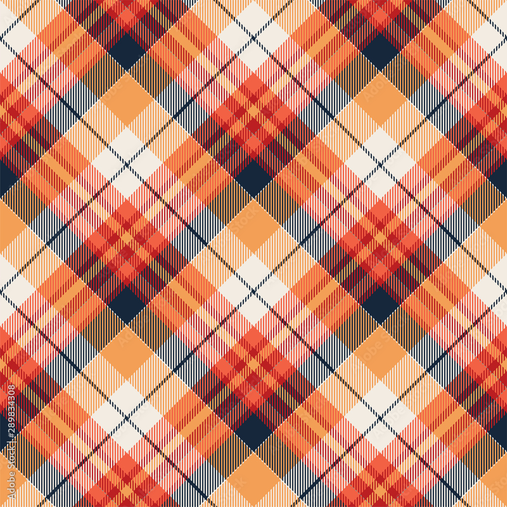 Tartan scotland seamless plaid pattern vector. Retro background fabric. Vintage check color square geometric texture.