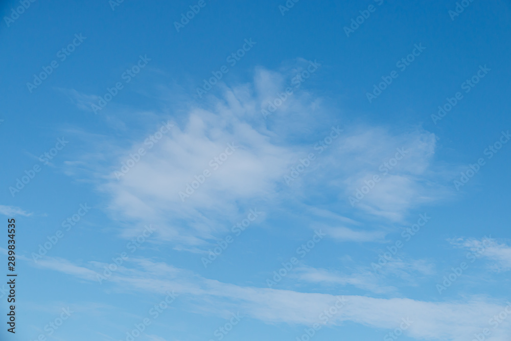 Fantastic soft white cloud against blue sky background soft focus