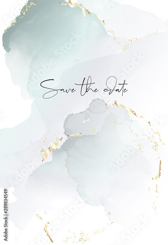 Wedding grey invitation cards with Luxury gold and soft marble texture background and Abstract soft liquid style vector design template