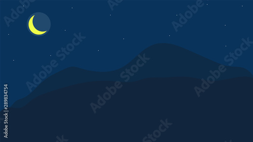 Wallpaper Mural Night Landscape Background With Moon And Tree Torontodigital.ca