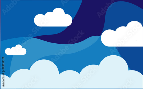 Sky clouds night concept vector illustration