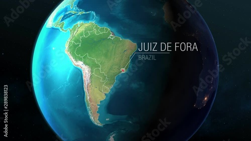 Brazil - Juiz de Fora - Zooming from space to earth