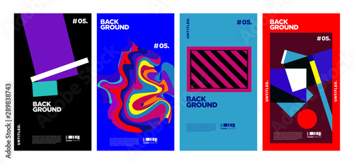 Cover and Poster Design Template for Magazine. Trendy Abstract Colorful Geometric and Curve Vector Illustration Collage with Typography for Cover, book, social media story, and Page Layout Design Temp