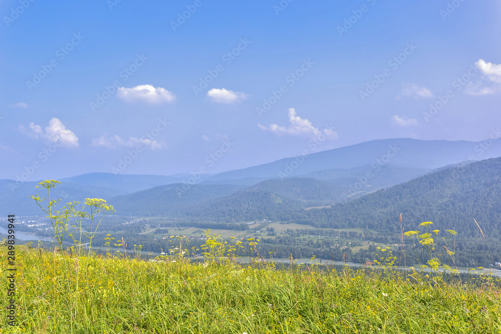 Fototapeta premium landscape with mountains and river