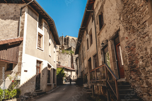view of an ancient French village with the abbey of Siant Antoine