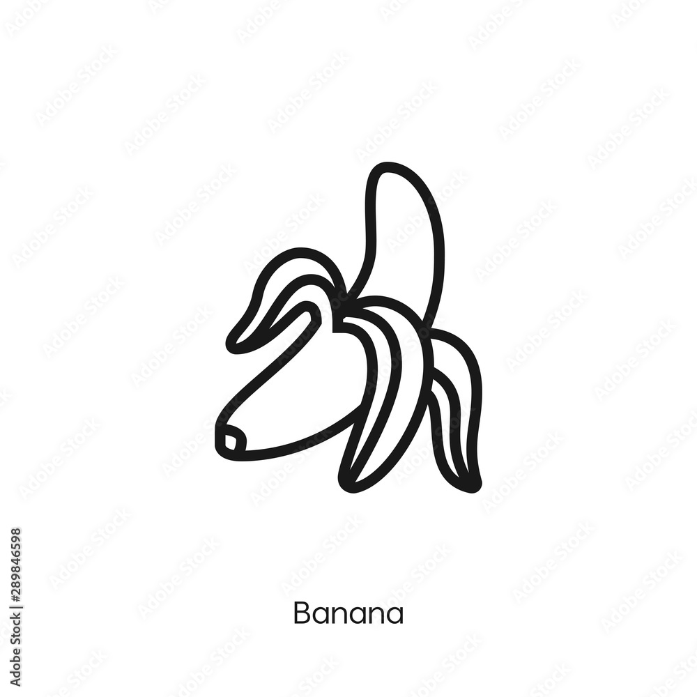 banana icon. banana vector symbol. Linear style sign for mobile concept and web design. fruit banana symbol illustration. Pixel vector graphics - Vector banana icon. banana vector symbol. Linear style sign for mobile concept and web design. fruit banana symbol illustration. Pixel vector graphics - Vector