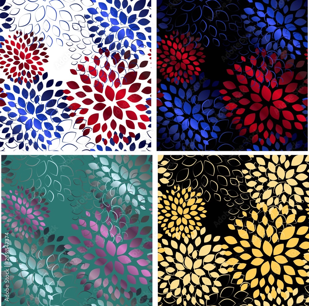 Flowers on light background. Decorative floral pattern. Beautiful seamless pattern for decoration design. Abstract fabric texture. Summer background