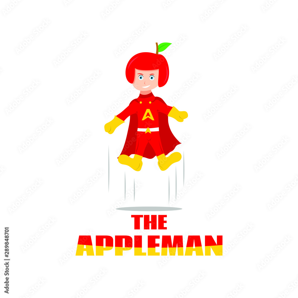 Obraz premium the appleman superheroes character vector illustration