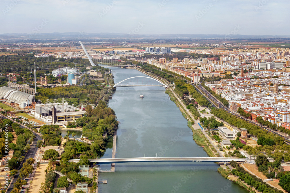 Aerial view of beautiful Seville, Spain