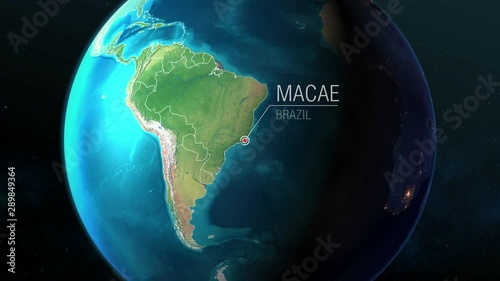 Brazil - Macae - Zooming from space to earth photo
