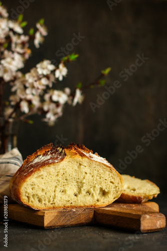 bread - freshly baked tasty pastries, menu concept. food background. copy space