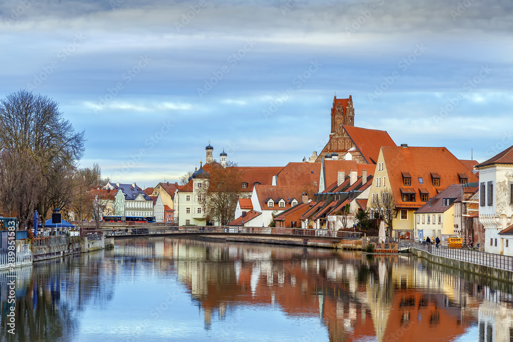 Isar river in Landshut, Germany