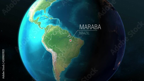 Brazil - Maraba - Zooming from space to earth photo