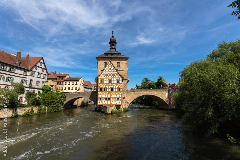Stunning view of the old town hall in Bamberg