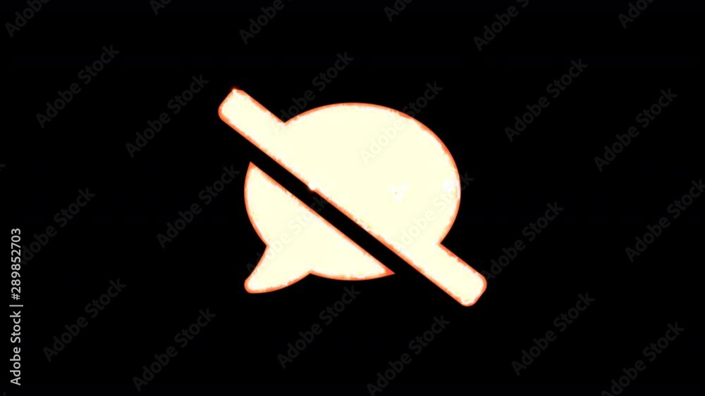 Symbol comment slash burns out of transparency, then burns again. Alpha channel Premultiplied - Matted with color black Symbol comment slash burns out of transparency, then burns again. Alpha channel Premultiplied - Matted with color black