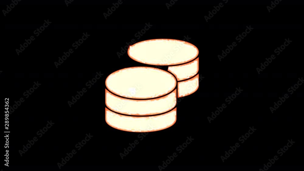 Symbol coins burns out of transparency, then burns again. Alpha channel Premultiplied - Matted with color black Symbol coins burns out of transparency, then burns again. Alpha channel Premultiplied - Matted with color black