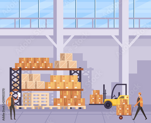 Box factory manufacturing shipping concept. Vector flat graphic design cartoon illustration