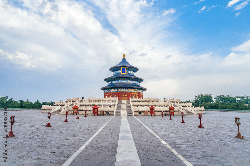 The architectural scenery of the temple of heaven in Beijing, China