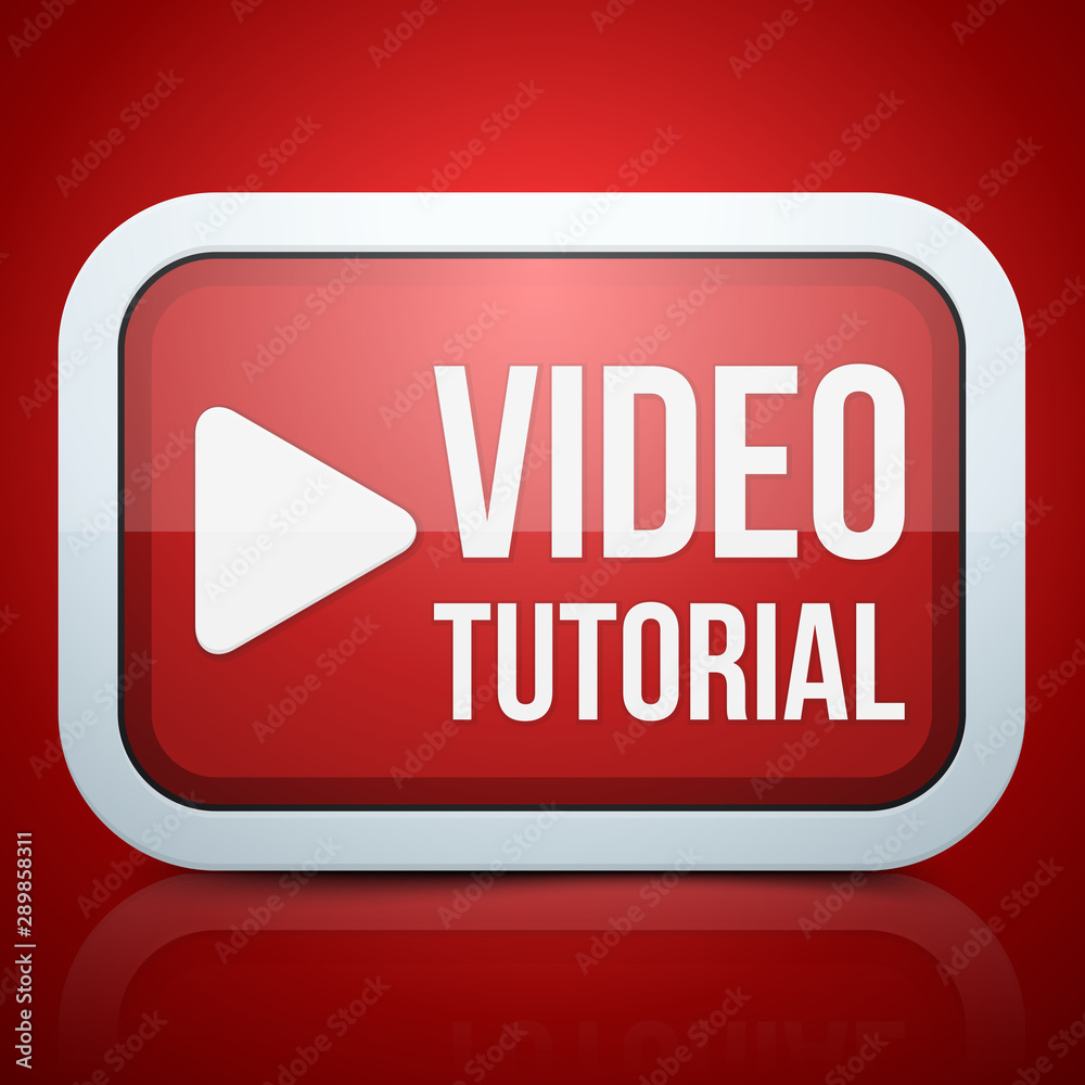 Red Play Video Tutorial button sign illustration Red Play Video Tutorial button sign illustration