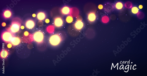 Light glitter and stars in the sky magic card vector