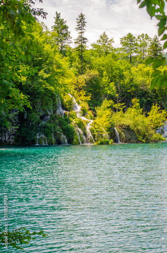 Picturesque summer landscapes of Plitvice Lakes park  Croatia