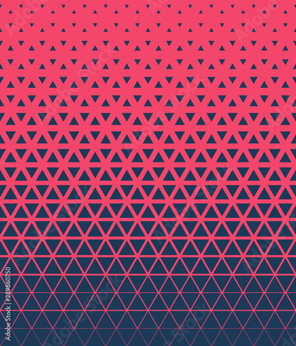 Halftone triangle abstract background. Trendy colorful vector pattern.