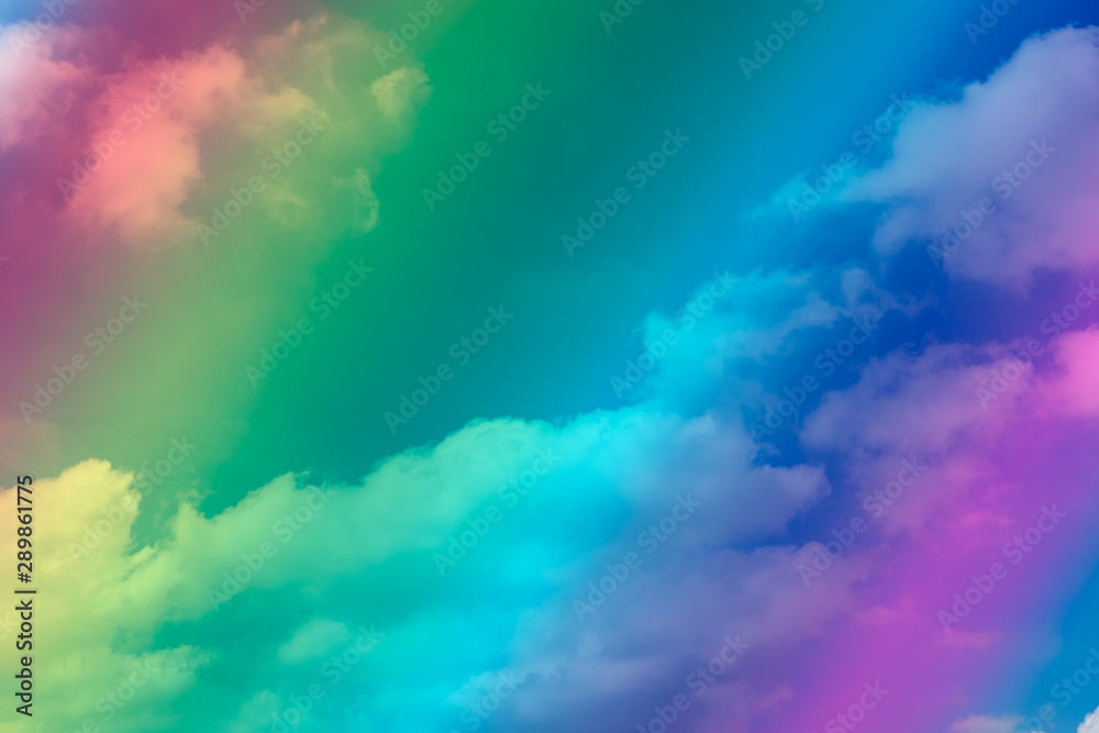 Cloud pattern with rainbow colors To use as a picture background Stock ...