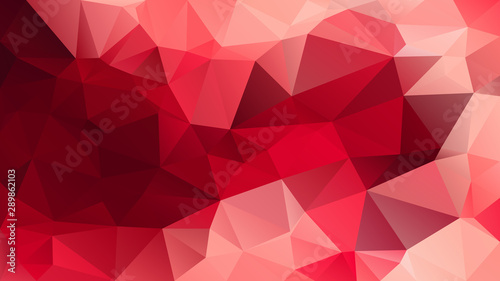 vector abstract irregular polygon background - triangle low poly pattern - red pink garnet color