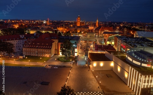Gdansk at night from above