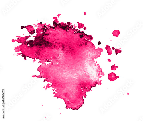 Colorful abstract watercolor stain with splashes and spatters. Modern creative background for trendy design.