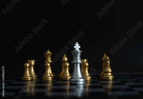 Chess board game concept of business ideas and competition and strategy plan success meaning.