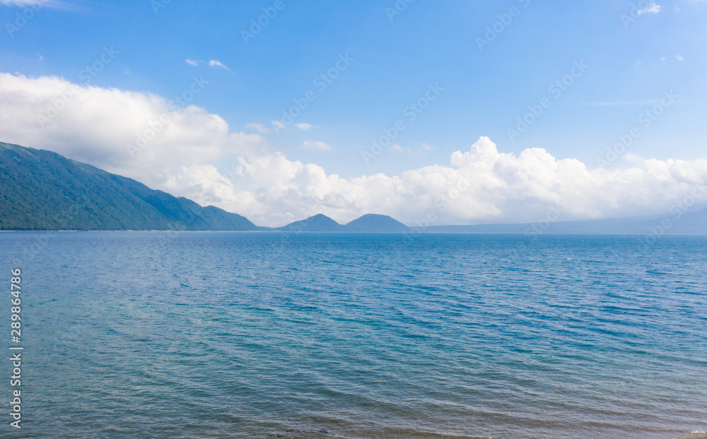 支笏湖の空撮画像 / 北海道の観光イメージ