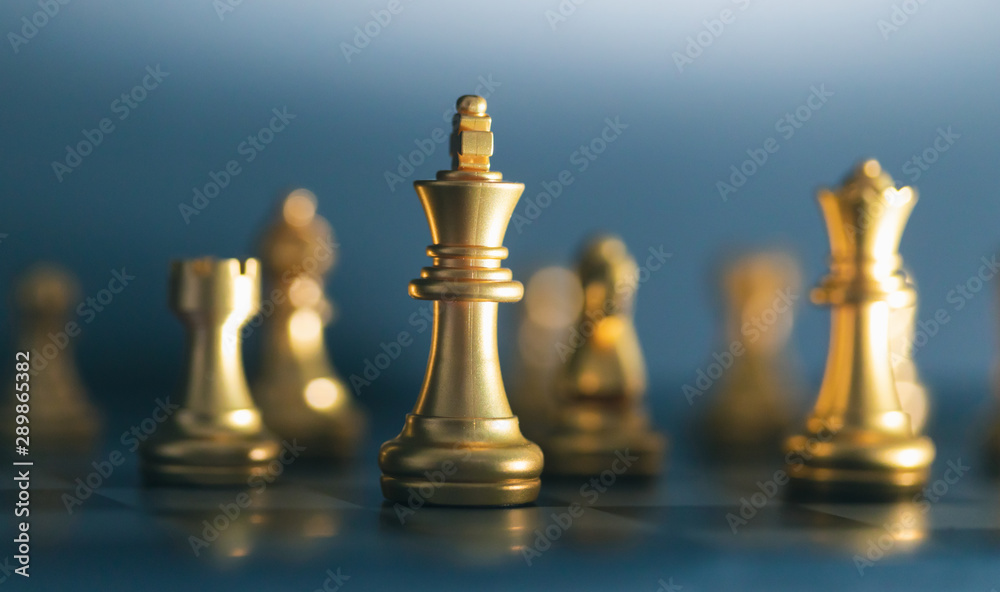 Chess board game concept of business ideas and competition and strategy plan success meaning.
