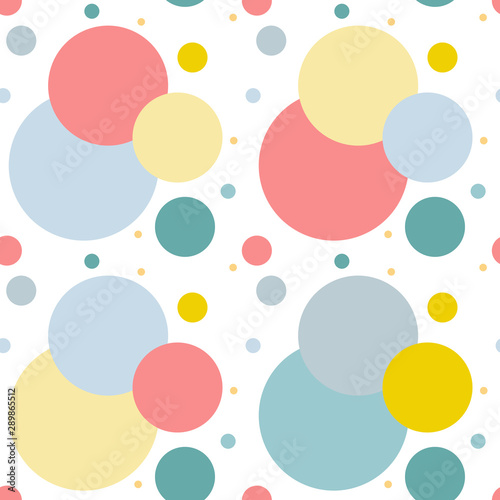 Seamless pattern. Multi-colored circles on a white background.