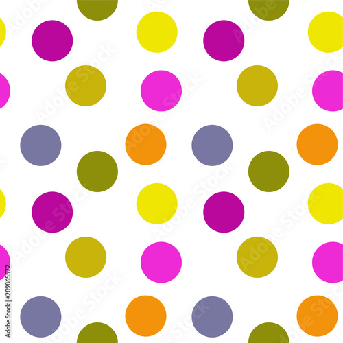 Seamless pattern. Multi-colored circles on a white background.