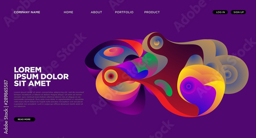Modern Colorful Landing page Abstract Fluid Background Template. Wave Liquid shape in colorful Website background in Eps 10.