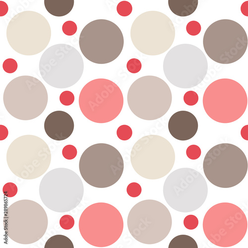 Seamless pattern. Multi-colored circles on a white background.