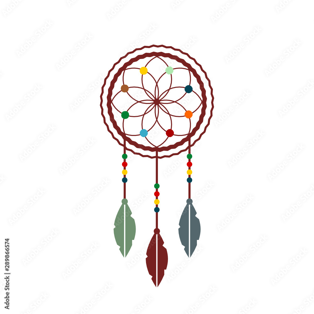 Native American Dreamcatcher Icon, Simple Style Stock Vector