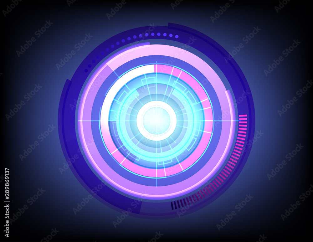 Futuristic abstract violet circle technology background vector Futuristic abstract violet circle technology background vector