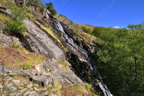 Cascade of water on the slopes of Base Brown