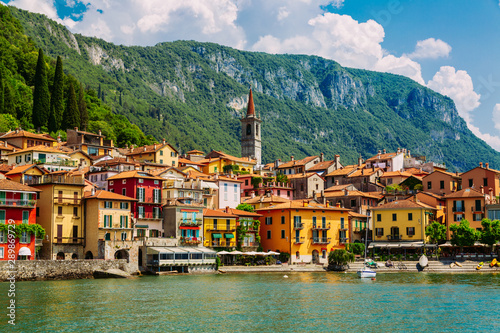 Colorful Varenna town seen from the Lake Como, Lombardy region, Italy © Michal Ludwiczak