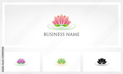 Lily Flower Blooming With Ripple Logo