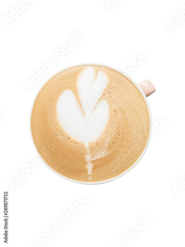 coffee cup on glass cup isolated  white background