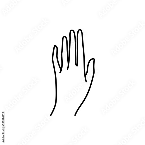 Woman's hand icon line. Vector Illustration of female hands of different gestures. Lineart in a trendy minimalist style