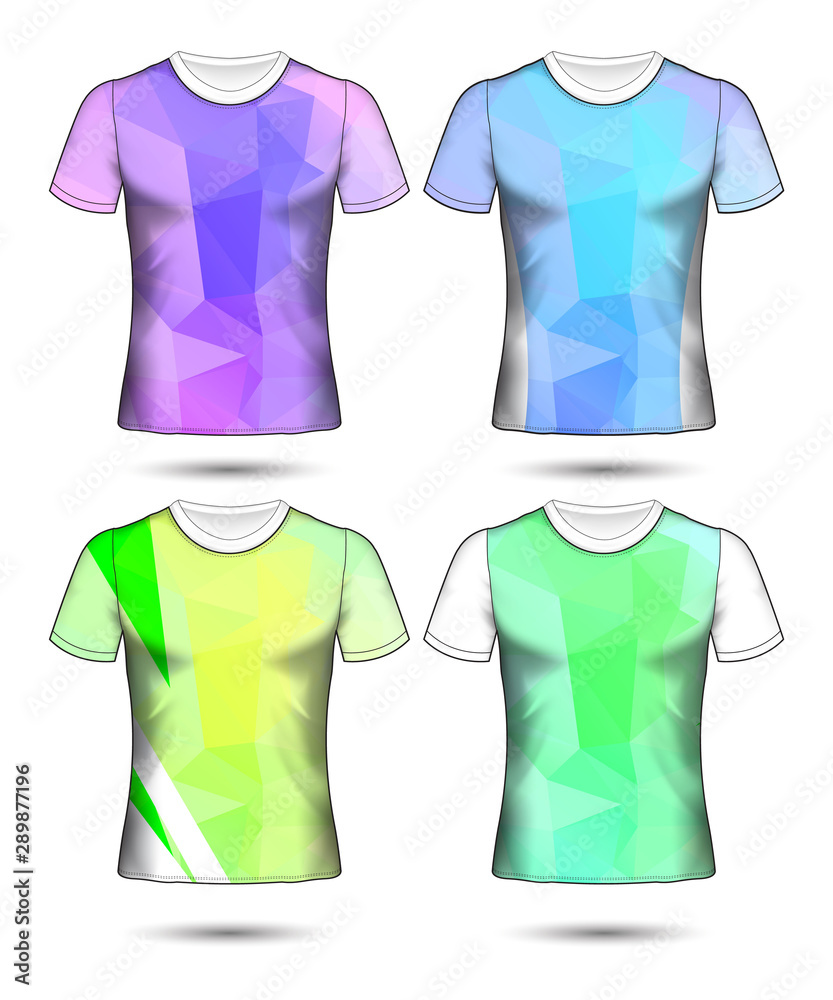 t-shirt templates abstract geometric collection of different colors polygonal mosaic t-shirt templates abstract geometric collection of different colors polygonal mosaic