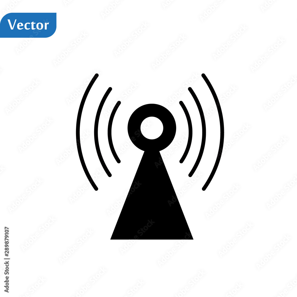 Signal Radio Wifi Flat Icon Vector Design on white background Signal Radio Wifi Flat Icon Vector Design on white background