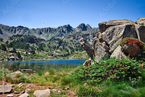 Natural landscape in the mountains of Andorra, Europe photo